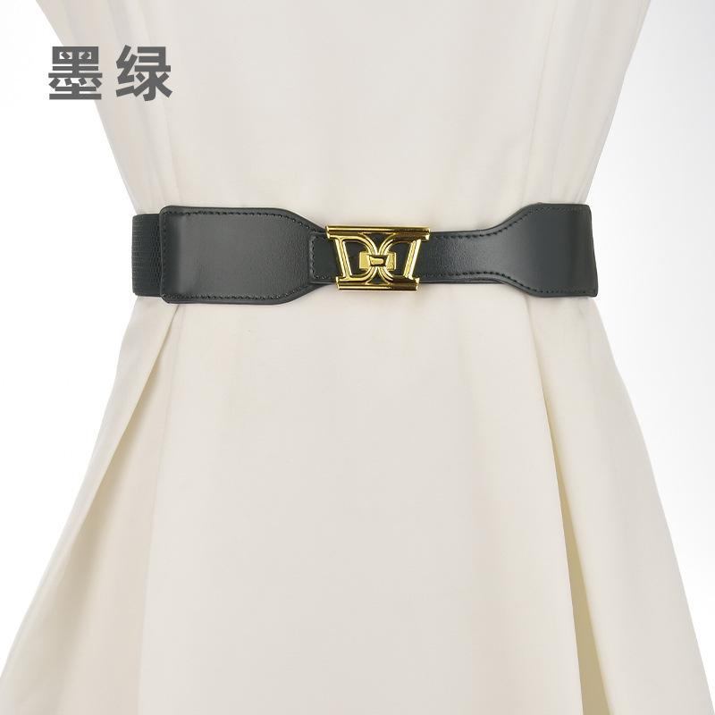Black Belt Women'S Elastic Elastic Waist Seal Single Circle With Dress Shirt Jacket Sweater Waist Belt