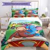 3pcs Curious George (8) Design Cover Set - HD Printed Bedding with 1 Cover and 2 Pillowcases - Perfect for Home and Dorm Decor