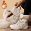 Women's Winter Mid-Calf Velvet Warm Snow Boots for Skiing, Mountaineering, and Outdoor Travel