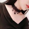 Dames Meisjes Gotische Zwarte Kant Ketting Boho Kristal Sexy Halloween Feest Kant Ketting