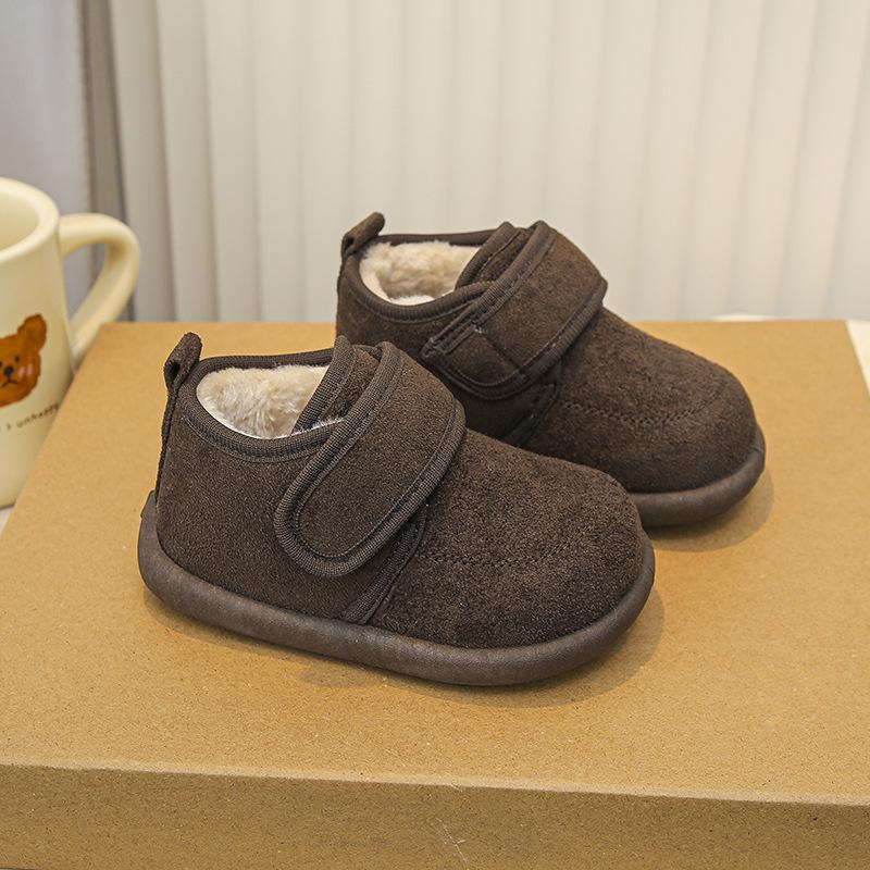 2025 Mädchen Koreanischer Stil Dicke Sohle Plüsch Birkenstock Winterstiefel - Warm, Modisch, Einfarbige Baumwollschuhe für Kinder