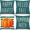 Various Harvest Festival Pumpkin Combination Pillow Covers Set of Four Thanksgiving Decorative Pillow Cushion Covers