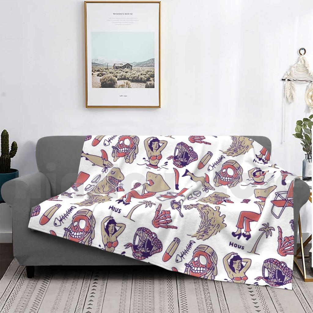 Frankenberg Blanket For Sofa Bed Travel Summer Goods Red Summer Red Blue Water Beach Tattoo Sexy Girl Freak