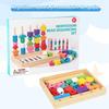 Montessori Bead Sequencing Set, Wooden Bead Toys for Toddlers, Color Matching Shape Stacker, Educational Toys for Preschool Learning Ages 2-5