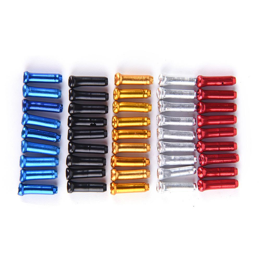 20PCS Embouts de Câble de Frein et de Vitesse pour Vélo Couleur Unie Alliage d'Aluminium Sertis Pour Empêcher l'Effilochage des Câbles Accessoires de Vélo