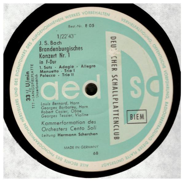 

LP Record HERMANNSCHERCHEN KAMMERFORMATION J S Bach Brandenburgischer Konzert E05 DEUTSCHER SCHAL Germany Classical Used