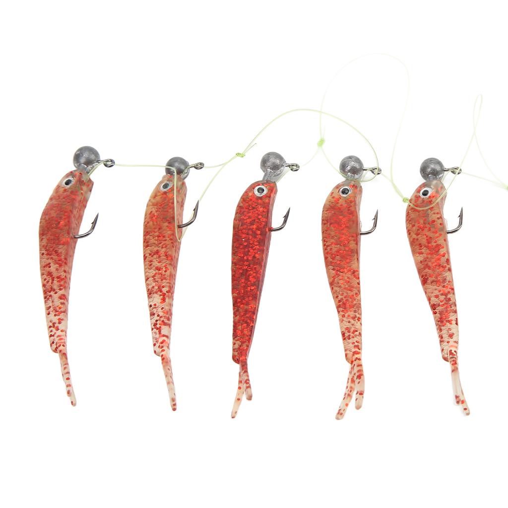 1 Set Umbrella Fishing Rig Kit Set Artificial Soft Fishing Lures Bait Rig for Freshwater Red