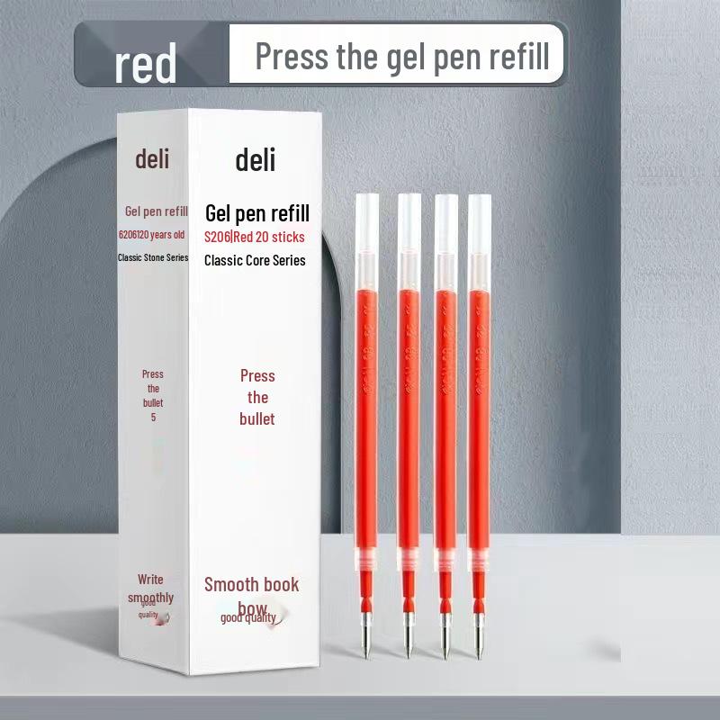 Black/Blue/Red Deli S01 Click Ballpoint Pen - 0.5mm for Students