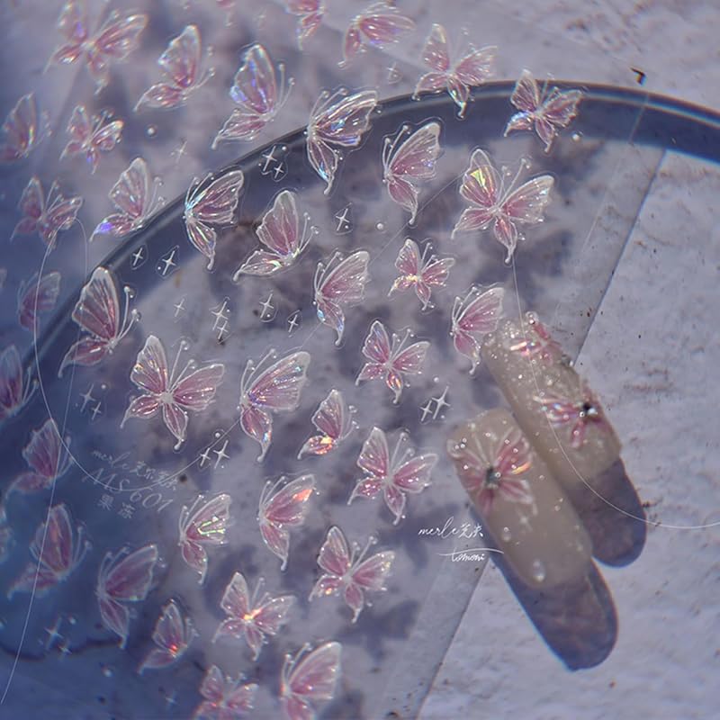 Flower Nail Art Stickers Decals, Spring Flowers Nail Stickers for Nail Art, Floral Plant Nails Design 5D Embossed Nail Decals Flower Stickers for