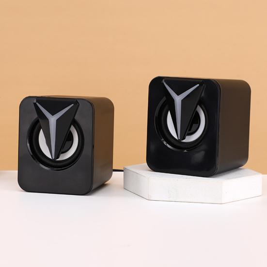 1 Pair Small USB Speaker Sound Box with RGB Light Virtual Surround Sound Computer Laptop Speaker Portable Mini Loudspeaker