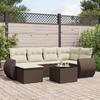 VidaXL Garden Lounge Set with Cushions 7 Pcs, Sofas with Backrest, Furniture Set, Patio Terrace Furniture, Brown 3221672