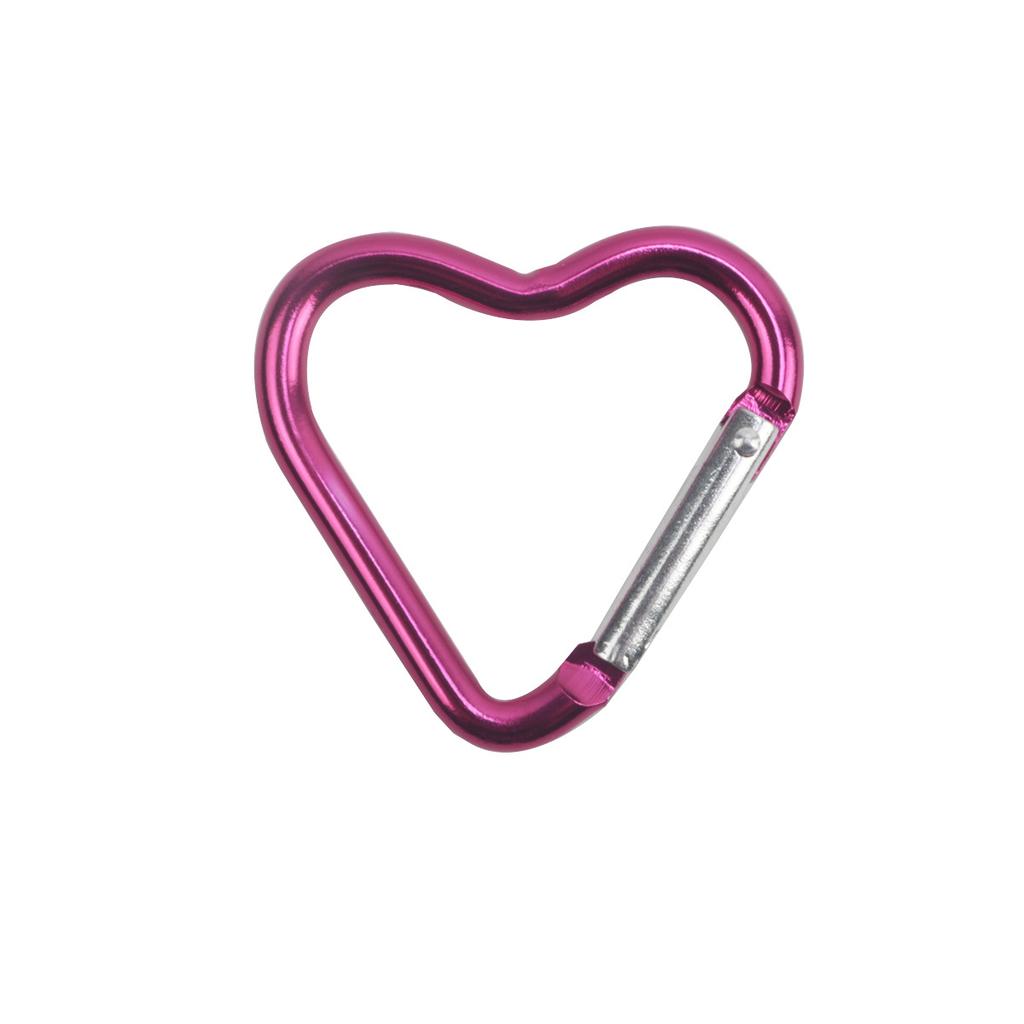 10 Piezas Mosquetón de Aluminio en Forma de Corazón Clip Llavero Gancho para Llavero para Exterior Hebilla Colgante para Botella de Agua Accesorios para Kit de Viaje