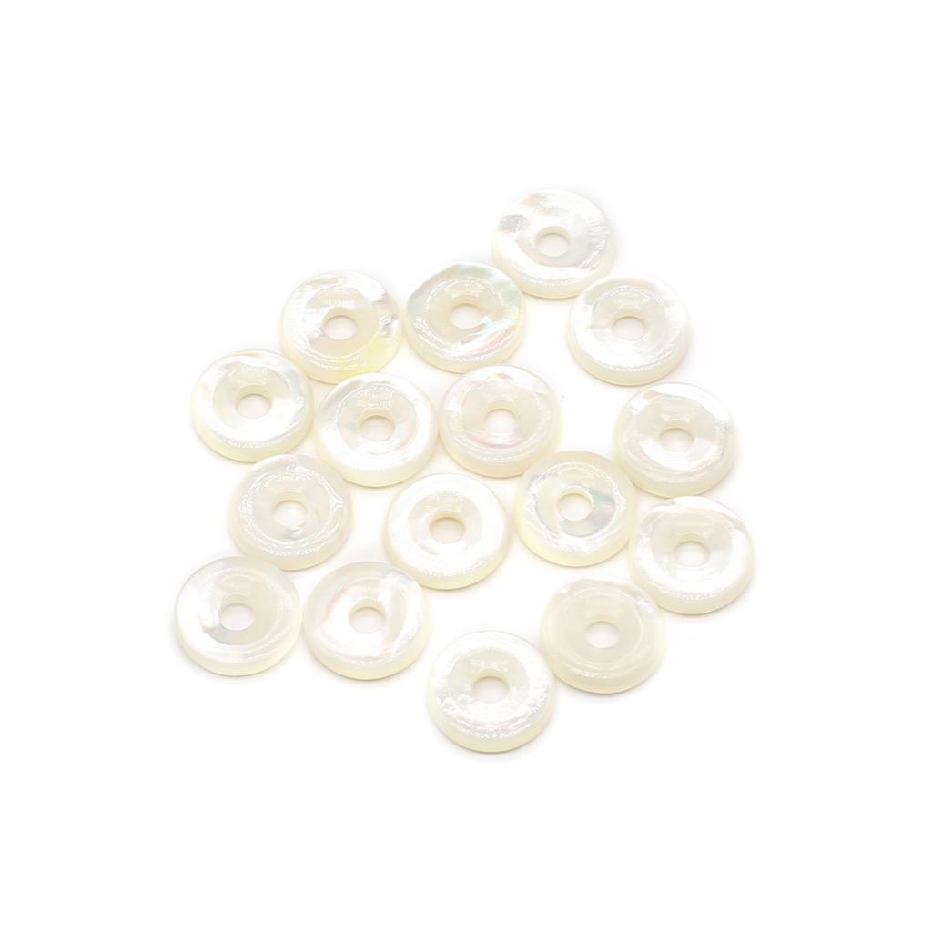 5Pcs Mini Round Natural Freshwater Shell Big Hole Loose Beads for Jewelry Making DIY Necklaces Bracelets Earrings Accessories 8-12 Mm