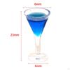 3 Pieces 1/12 1/6 Doll House Triangle Cocktail Glass Goblet, Simulation Resin Toy, for Dollhouse