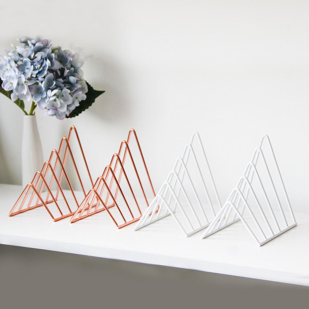 Creative Multifunction Geometric Storage Rack Simple Wrought Iron Organizer Tablet Book Newspaper Display Stand Holder Gifts