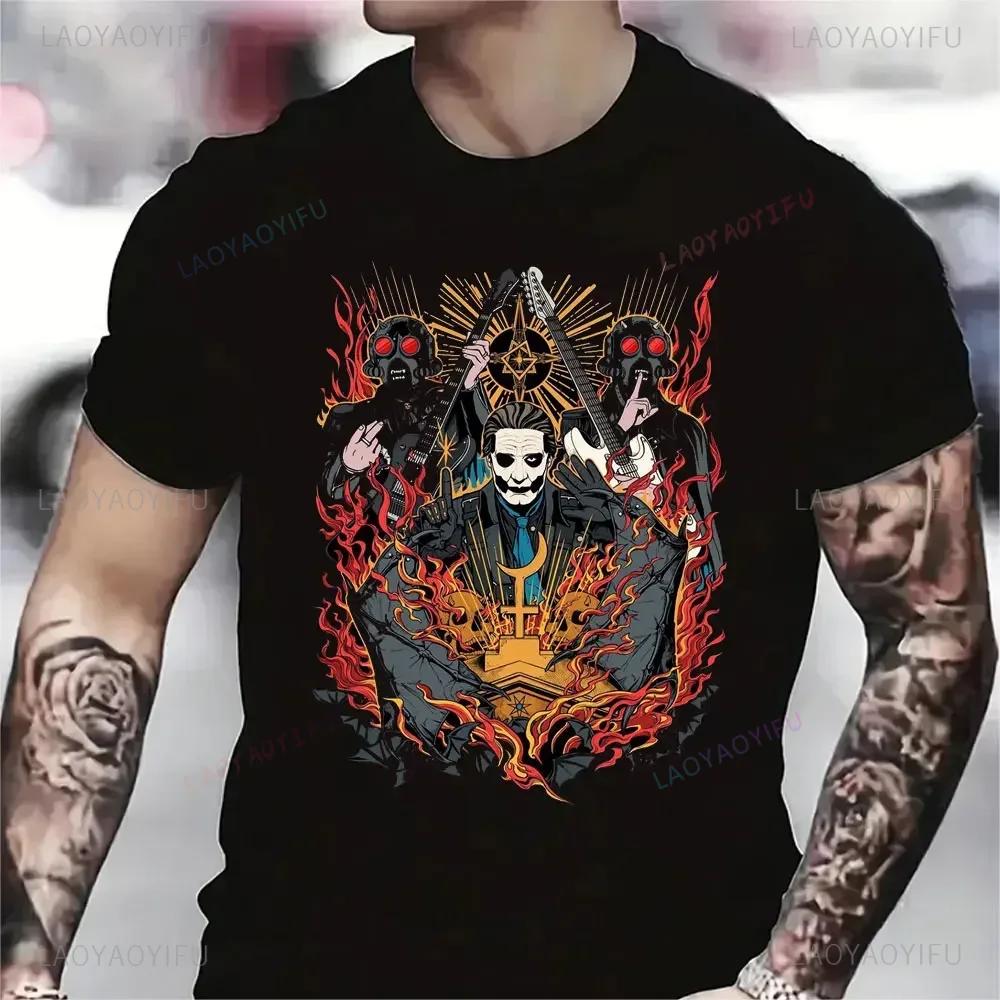 Authentic GHOST Band Papa Wrath Tops Tee Cotton T Shirt Unisex NEW Harajuku Funny Fashion Top Vintage Classic Streetwear T-Shirt