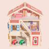 Large Wooden Princess Dollhouse for Girls - Children's Room Pretend Play & Educational Toy
