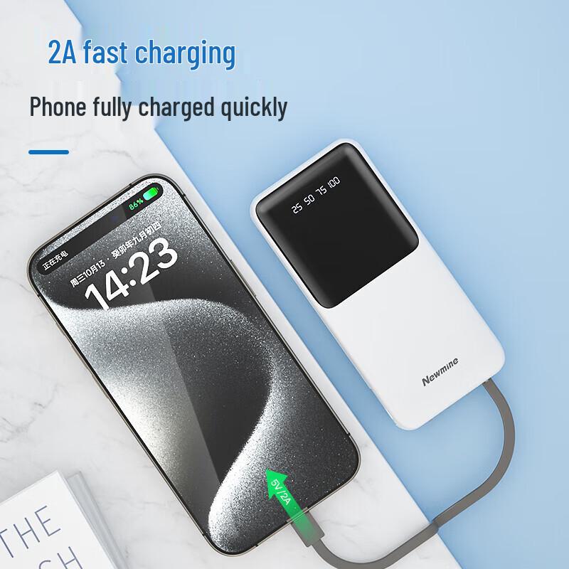 Newsmy GN-08C 10000mAh Power Bank with Built-in Cables