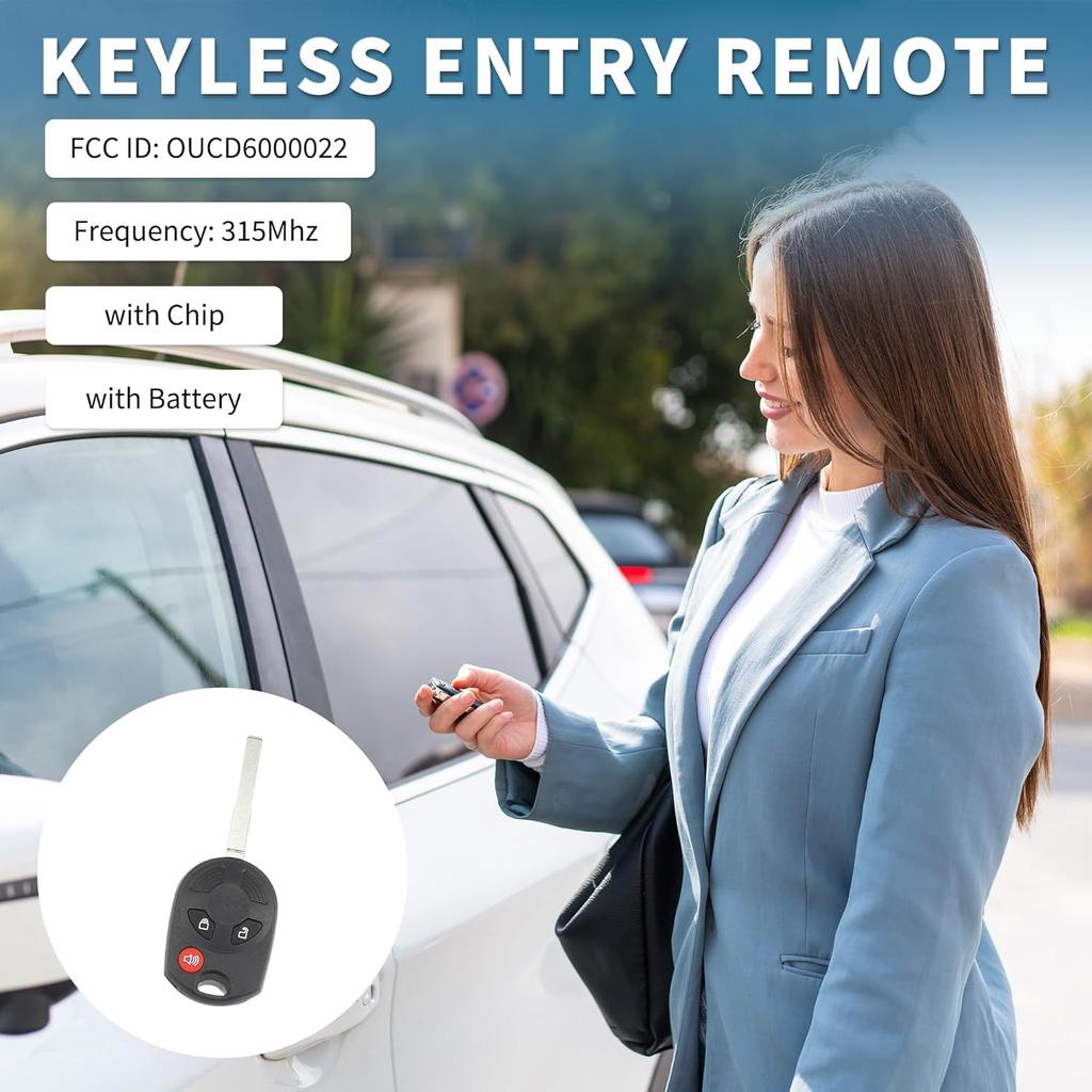Keyless Entry Remote for Ford Escape 2013-2019 315Mhz OUCD6000022 3 Button Reusable | Control Replacement Car Key Fob 1 Pcs