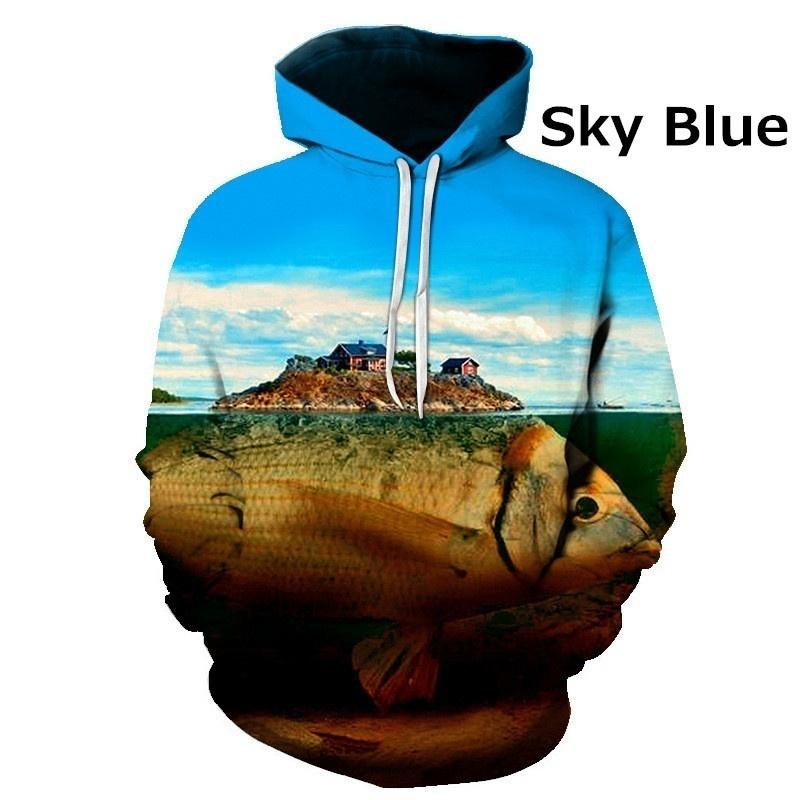 Buy New Fishing Pattern 3d Print Hoodies Sea Fish Men/Women Fashion