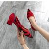 Pointed Toe Shallow Mouth Fabric Flat Bottom Women's Solid Knitted Soft Bottom Large Shoes Size 34-43