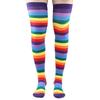 Colorful Rainbow Stockings Cute Thigh Over Knee Dance Socks Striped Arm Warmer Gloves Christmas Gifts Cosplay Costume