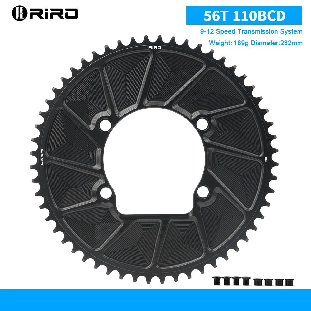 RIRO 4-Bolts 110BCD Single Chainring, 46/48/50/52/54/56/58T Road Bike Chainwheel, Compatible with Shimano 105/FC-R7000/R8000