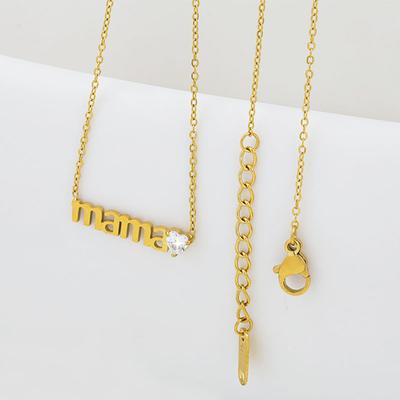 Collier Pendentif Mama Cœur Scintillant Zircon Cubique Collier Élégant pour Femme Cadeau pour la Fête des Mères ou Anniversaire pour Maman