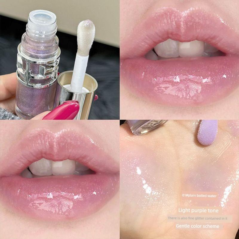 The Perfect Natural Look! Forest-Style Glossy Lip Gloss with a Mirror-Like Water Effect, Moisturizing, Suitable for Students, Enhances Complexion