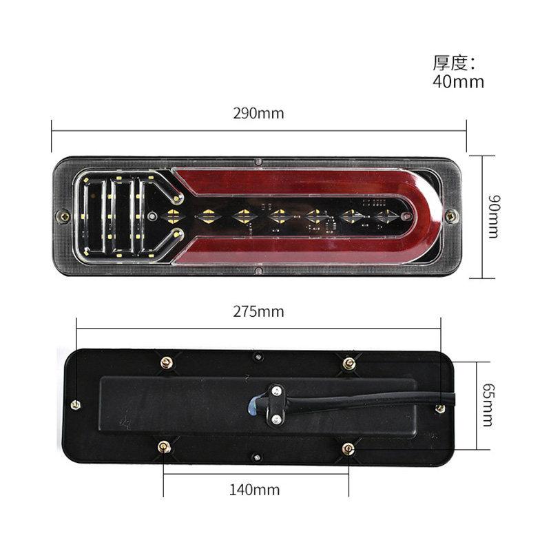 2Pcs 12V/24V Car Trailer Trucks Tail Lights Car LED Rear Tail Light Running Turn Signal Rear Lamps Lorry Bus Taillight Parts