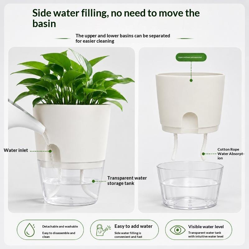 Hydroponic Self-Watering Transparent Flower Pot 1Pcs Lazy Plant Pot for Dorm Desktop Green Plant Decoration