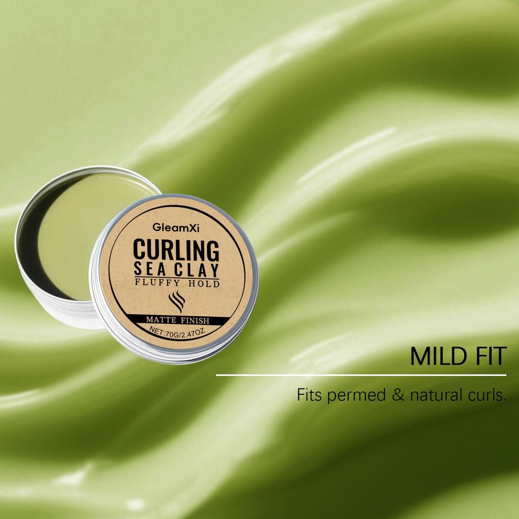 GleamXi Curling Meereslehm Haarstyling-Wachs - Mattes Finish Fluffiger Halt, 70g