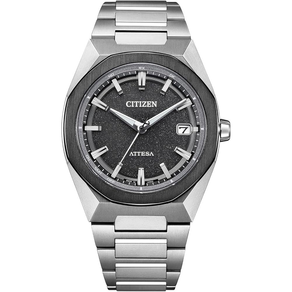

Citizen Attesa Solar Radio-Controlled Watch Titanium Lightweight Analog Men s Date Black Silver Sapphire Glass