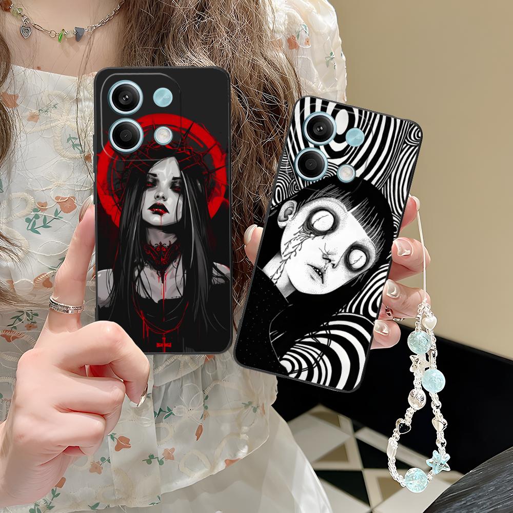 Terror Gothic Art Mobile Phone Case for POCO M7 M6 M5 M4 M3 X7 X6 X5 X4 X3 Pro GT 5G Colorful Printing Cover Cover Luxury Pretty