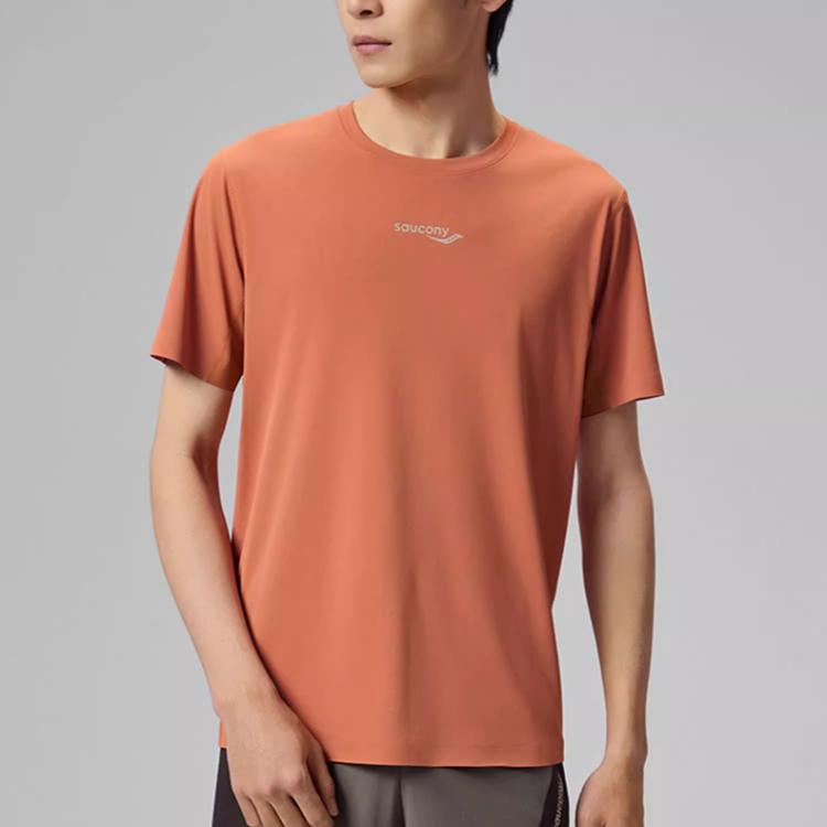 Saucony Running Training Series Mountain Outdoor Retro Sports Quick-Dry Breathable Knitted Comfortable Fashion Short Sleeve T-Shirt SA2259ST06T-OG016