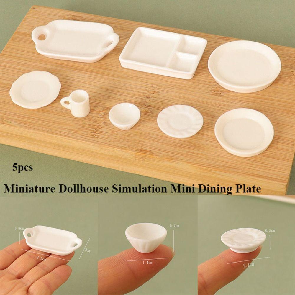 5pcs 8 Styles Game Accessories Resin Simulation Bowl New Scene Model  Dollhouse Decoration