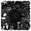 50 Black & White Graffiti Stickers for Creative Decoration: Perfect for Water Bottles, Computers, Stationery, Phone Cases, and More.