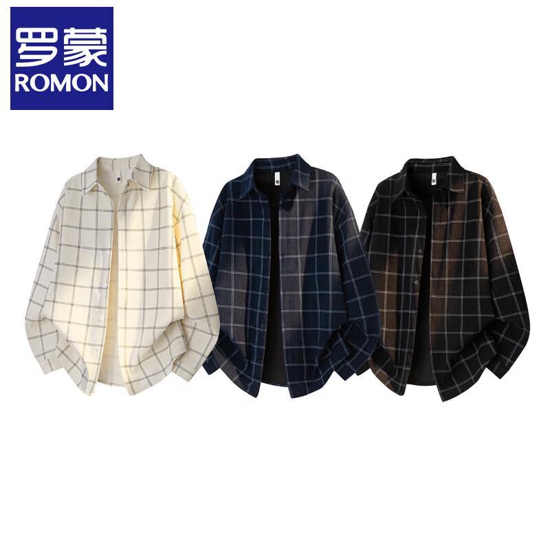 Men's Casual Plaid Long-Sleeve Oversized Shirt