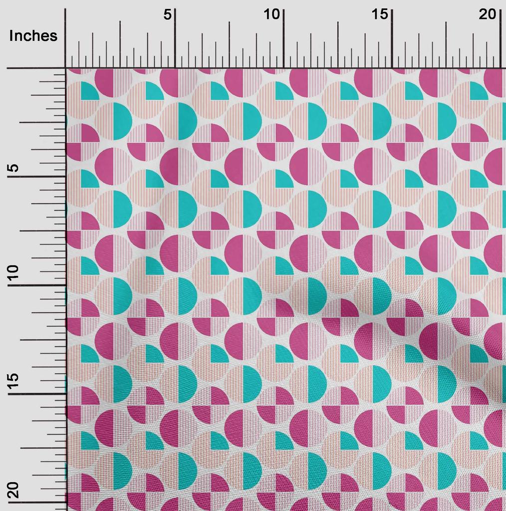 oneOone Cotton Flex Fabric Circle Geometric A  Printed Craft Fabric BTY 40 Inch