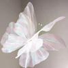 1 Stück 50 cm 3D-Farbverlauf Seiden-Schmetterling, Gewellter Blütenblattrand, Glitzernde Org-Schichten, Für Hochzeit/Party/Po-Geschenk