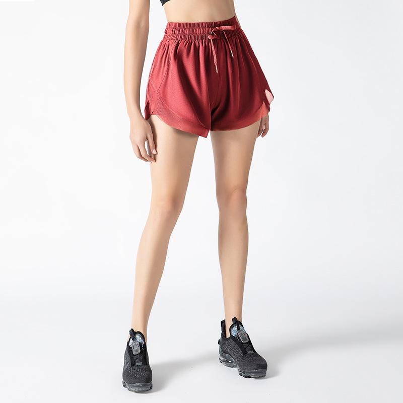 

Женские популярные фиолетовые шорты для йоги из сетки и кружева, имитирующие двухслойность Extra Large