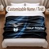 Lazio FC Printed Flannel Blanket Custom Name Text Soft Warm Throw For Bedroom Holiday Gift