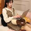 Animal Plush Pillow Soft Cat Head Bed Pillow For Kids And Teens