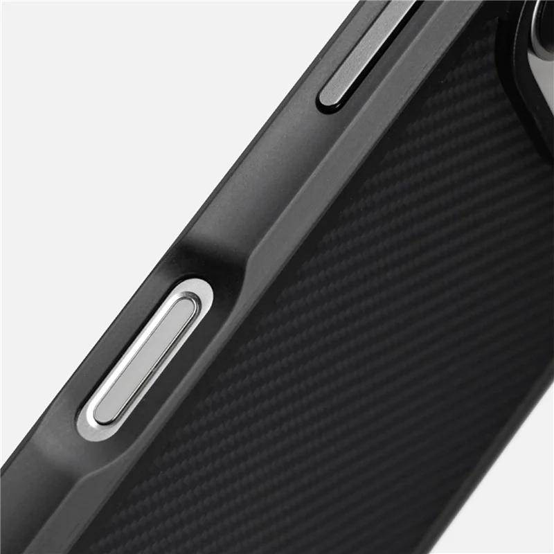 Magnetic Lattice Woven Magsafe Case For iPhone 17 16 Pro Max 17Pro 16Pro Luxury Metal Button Wireless Charging Shockproof Cover