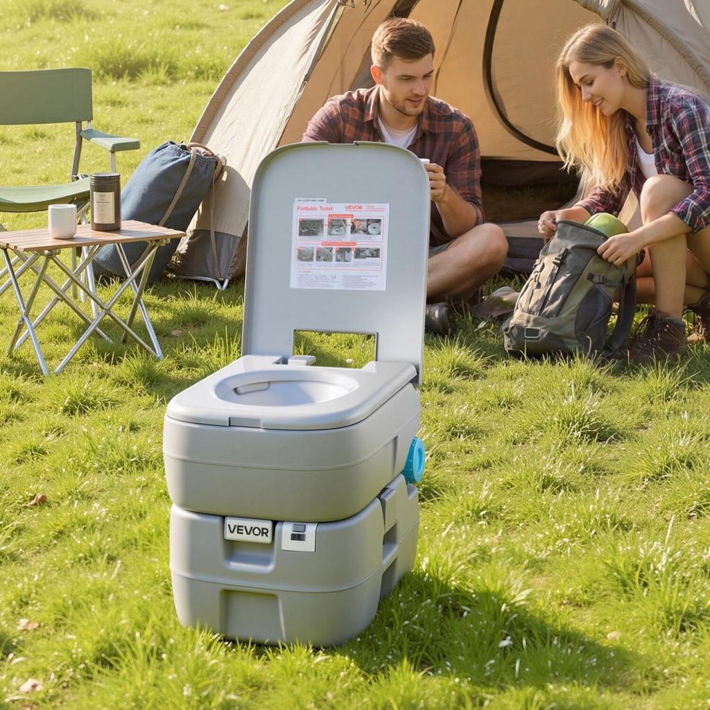 Portable Toilet, 30L Detachable Waste Tank, 200 Flushes, Camping Toilet for Adults, Outdoor Travel Potty with Level Indicator, Suitable for RV Travel,