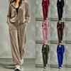 Tuta da ginnastica da donna in velluto 2 pezzi Giacca con cappuccio e zip Pantaloni a gamba larga con coulisse Set outfit casual ampio due pezzi
