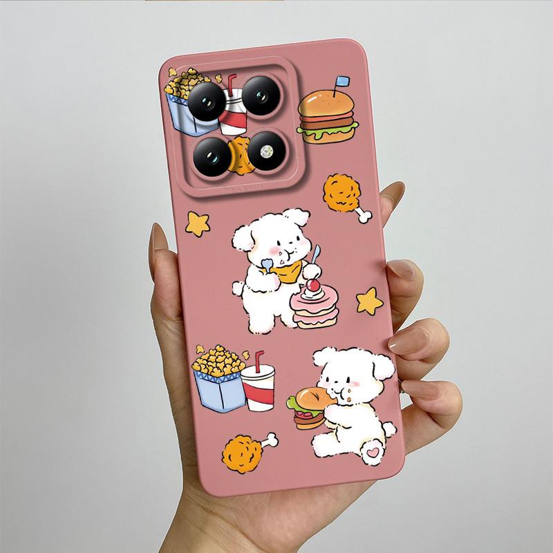 For Xiaomi 14T Pro Phone Case 14Tpro Soft Silicone TPU Sweet Painted Casing Cartoon Printed Shockproof Protective Back Cover