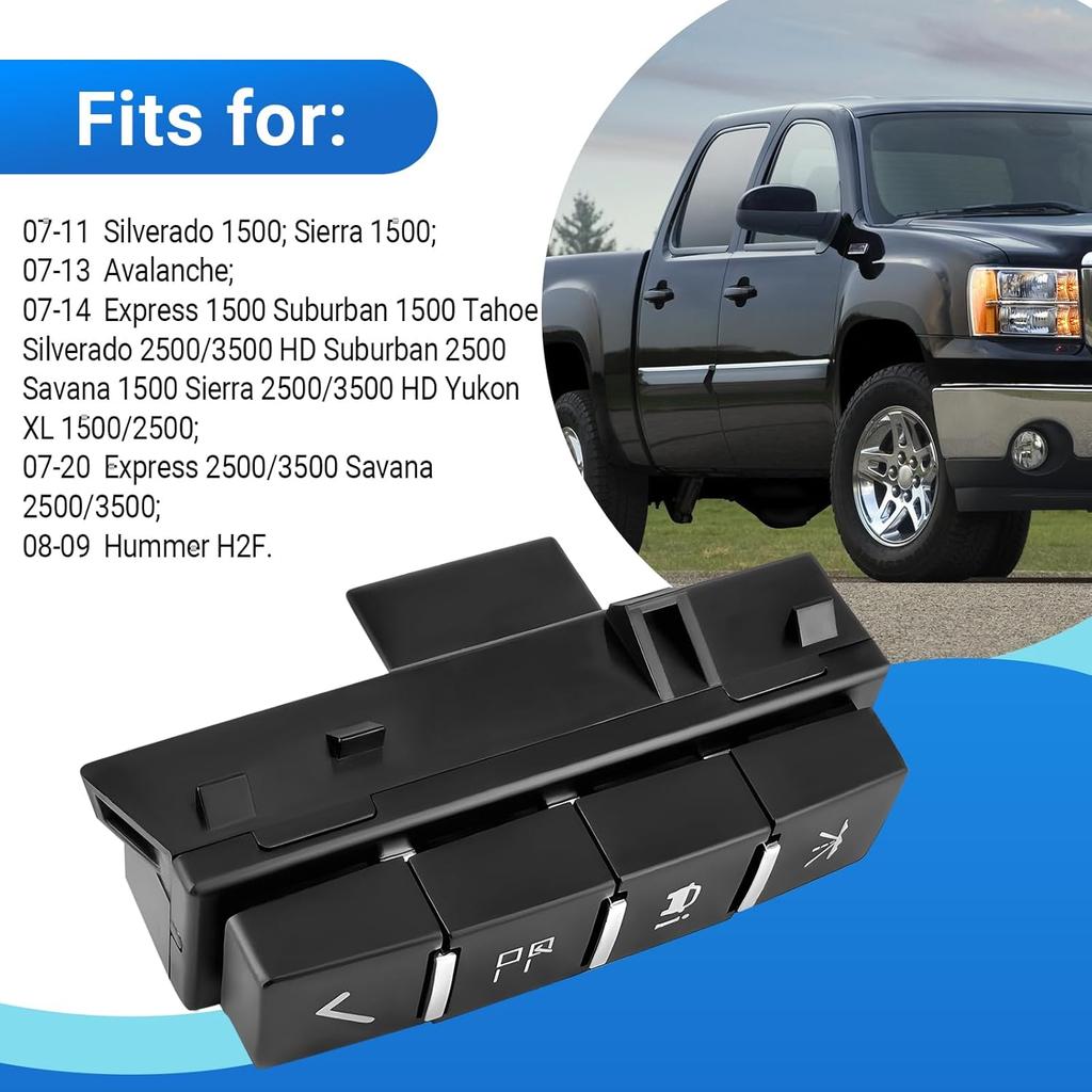 Car Driver Information Center Display Switch Fits for 2007-2020 Chevy Express Silverado Suburban Avalanche GMC Savana Sierra GMC Yukon XL Hummer H2
