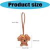 Adorable Curly Dog Keychain PU Leather Bag Charm With Secure Metal Hook For Purse Backpack Decoration Lightweight Design