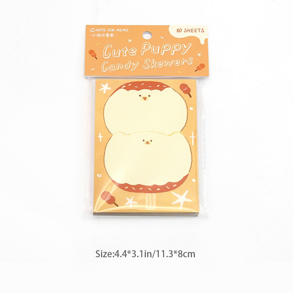 80 sheets Cute sticky notes, small animal account message material paper, student memo marker notebook